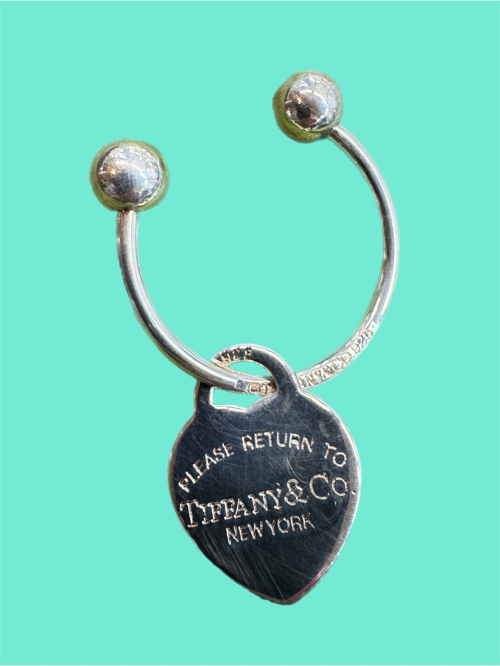 Tiffany & Co. 925 Sterling Silver Heart Tag Key Ring